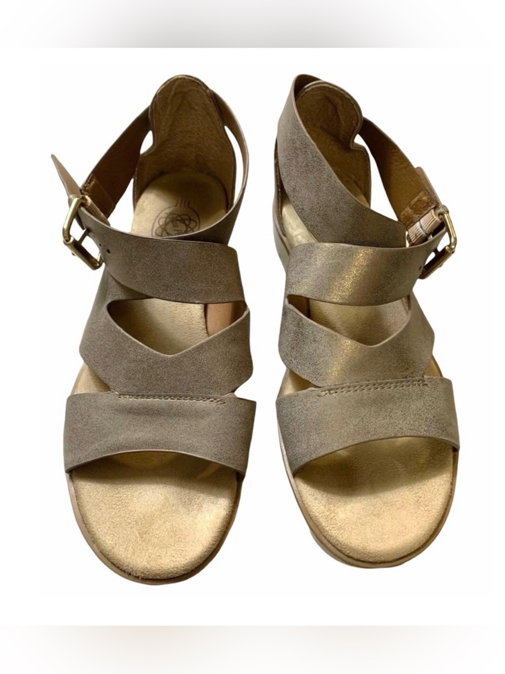 Hokus Pokus Kayla Women's Metallic Gold/Bronze Strappy Sandals Flats